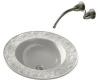 Kohler Water Lilies K-14282-0 White Design On Camber Self-Rimming Lavatory, Less Faucet Drilling