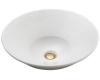 Kohler Conical Bell K-2200-G-HW1 Honed White Vessels Above-Counter Or Wall-Mount Lavatory with Glazed Underside