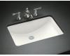 Kohler Ladena K-2214-G-HW1 Honed White Undercounter Lavatory with Glazed Underside, Less Overflow