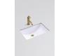 Kohler Ladena K-2214-HW1 Honed White Undercounter Lavatory, 18" X 12"