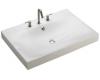 Kohler Strela K-2953-1-0 White One-Piece Surface and Integrated Lavatory with Overflow