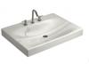 Kohler Strela K-2953-4N-0 White One-Piece Surface and Integrated Lavatory without Overflow