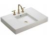 Kohler Traverse K-2955-1-HW1 Honed White Top and Basin Lavatory with Single-Hole Faucet Drilling