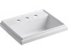 Kohler Tresham K-2991-1-47 Almond Rectangle Self-Rimming Lavatory with Single-Hole Faucet Drilling