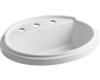 Kohler Tresham K-2992-8-0 White Oval Self-Rimming Lavatory with 8" Widespread Faucet Drilling