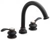 Kohler Fairfax K-T12885-4-BRZ Oil-Rubbed Bronze Deck-Mount Bath Faucet Trim with Lever Handles and Traditional Non-Diverter Slip-Fit Spout,