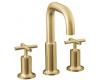 Kohler Purist K-T14428-3-BGD Vibrant Moderne Brushed Gold Deck-Mount High-Flow Bath Faucet Trim with Cross Handles, Valve Not Included