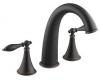 Kohler Finial Traditional K-T314-4M-BRZ Oil-Rubbed Bronze Deck-Mount High-Flow Bath Faucet Trim with Lever Handles, Valve Not Included