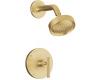 Kohler Purist K-T14422-4-BGD Vibrant Moderne Brushed Gold Rite-Temp Pressure-Balancing Shower Faucet Trim with Lever Handle, Valve Not Incl