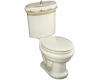 Kohler Pheasant Revival K-14239-PH-96 Biscuit Pheasant Design On Revival Two-Piece Toilet with Seat and Vibrant Polished Brass Flush Actuat