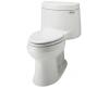 Kohler Cimarron K-3489-RA-HW1 Honed White Comfort Height Elongated Toilet with Quiet-Close Quick-Release Toilet Seat and Right-Hand Lever