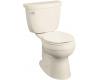 Kohler Cimarron 3497-T-47 Almond Comfort Height Two-Piece Round-Front Toilet with Tank Cover Locks and Left-Hand Trip Lever
