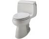 Kohler Gabrielle K-3513-RA-HW1 Honed White Comfort Height One-Piece Elongated Toilet with French Curve Quiet-Close Toilet Seat