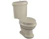 Kohler Revival 3555-BU-G9 Sandbar Two-Piece Toilet with Seat, Vibrant Polished Brass Flush Actuator and Trim, and Insuliner Tank Liner