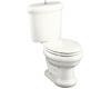 Kohler Revival 3555-UF-0 White Two-Piece Elongated Toilet with Seat, Vibrant French Gold Flush Actuator and Trim, and Insuliner Tank Liner
