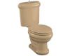 Kohler Revival 3555-US-33 Mexican Sand Two-Piece Elongated Toilet with Seat, Vibrant Polished Nickel Flush Actuator and Insuliner Tank Line