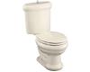 Kohler Revival 3555-US-47 Almond Two-Piece Elongated Toilet with Seat, Vibrant Polished Nickel Flush Actuator and Insuliner Tank Liner