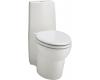 Kohler Saile K-3564-HW1 Honed White Elongated One-Piece Toilet with Dual Flush Technology and Saile Quiet-Close Toilet Seat with Quick-Rele