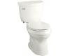 Kohler Cimarron K-3589-T-HW1 Honed White Comfort Height Elongated 1.6 Gpf Toilet with Class Six Technology and Left-Hand Trip Lever, Less S