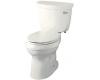 Kohler Cimarron K-3589-TR-HW1 Honed White Comfort Height Elongated 1.6 Gpf Toilet with Class Six Technology and Right-Hand Trip Lever
