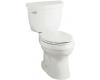Kohler Cimarron K-3609-HW1 Honed White Comfort Height Elongated 1.28 Gpf Toilet with Class Five Technology and Left-Hand Trip Lever, Less S