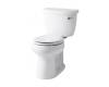 Kohler Cimarron K-3851-RA-0 White Comfort Height Two-Piece Round-Front 1.28 Gpf Toilet with 10" Rough-In and Right-Hand Trip Lever