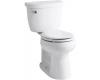 Kohler Cimarron K-3887-RA-0 White Comfort Height 2-Pc Round-Front 1.28 Gpf Toilet, with Right-Hand Trip Lever