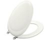 Kohler Revival K-4615-CP-S5 Cream Satin Toilet Seat with Polished Chrome Hinges