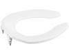 Kohler Lustra K-4670-SA-0 White Elongated, Open-Front Toilet Seat with Self-Sustaining Check Hinge and Antimicrobial Agent