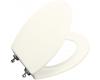 Kohler Triko K-4722-T-NY Dune Molded Toilet Seat, Elongated, Closed-Front, Cover and Polished Chrome Hinges