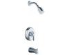 Kohler Coralais K-P15601-4-CP Polished Chrome Bath and Shower Mixing Valve Faucet Trim with Lever Handle, Showerhead, Arm and Flange