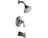 Kohler Forte K-T10274-4AE-CP Polished Chrome Rite-Temp Pressure-Balancing Bath and Shower Trim Set with Traditional Lever Handle, Valve Not