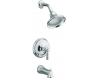 Kohler Bancroft K-T10581-4-BRZ Oil-Rubbed Bronze Rite-Temp Pressure-Balancing Bath and Shower Faucet Trim with Diverter Spout and Lever Han