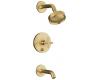 Kohler Purist K-T14420-3-BGD Vibrant Moderne Brushed Gold Rite-Temp Pressure-Balancing Bath and Shower Faucet Trim with Push-Button Diverte