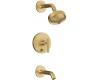 Kohler Purist K-T14420-4-BGD Vibrant Moderne Brushed Gold Rite-Temp Pressure-Balancing Bath and Shower Faucet Trim with Push-Button Diverte