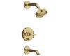 Kohler Purist K-T14421-3-PGD Vibrant Moderne Polished Gold Rite-Temp Pressure-Balancing Bath and Shower Faucet Trim with Push-Button Divert