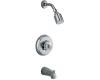 Kohler Coralais K-T15601-4SH-G Brushed Chrome Bath and Shower Mixing Valve Faucet Trim, Valve Not Included
