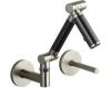 Kohler Karbon K-6269-C12-BN Vibrant Brushed Nickel Wall Mount Lavatory Faucet with Black Tube