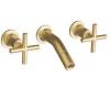 Kohler Purist K-T14419-3-BGD Vibrant Moderne Brushed Gold Laminar Wall-Mount Lavatory Faucet Trim with Cross Handles