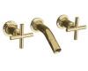 Kohler Purist K-T14419-3-PGD Vibrant Moderne Polished Gold Laminar Wall-Mount Lavatory Faucet Trim with Cross Handles