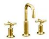 Kohler Purist K-14406-3-PGD Vibrant Moderne Polished Gold Widespread Lavatory Faucet with Low Gooseneck Spout and Low Cross Handles