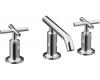 Kohler Purist K-14410-3-PGD Vibrant Moderne Polished Gold Widespread Lavatory Faucet with Low Spout and Low Cross Handles