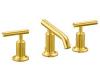 Kohler Purist K-14410-4-BGD Vibrant Moderne Brushed Gold Widespread Lavatory Faucet with Low Spout and Low Lever Handles