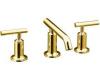 Kohler Purist K-14410-4-PGD Vibrant Moderne Polished Gold Widespread Lavatory Faucet with Low Spout and Low Lever Handles
