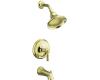 Kohler Bancroft K-T10581-4-AF French Gold Rite-Temp Pressure-Balancing Tub & Shower Trim with Diverter Spout and Lever Handle