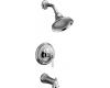 Kohler Bancroft K-T10581-4P-CP Polished Chrome Rite-Temp Pressure-Balancing Tub & Shower Trim with Diverter Spout and White Ceramic Lever H