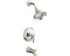 Kohler Bancroft K-T10582-4-SN Polished Nickel Rite-Temp Pressure-Balancing Tub & Shower Trim with Slip-Fit Spout and Lever Handle