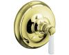 Kohler Bancroft K-T10584-4P-AF French Gold Rite-Temp Pressure-Balancing Valve Trim with White Ceramic Lever Handle