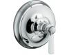 Kohler Bancroft K-T10584-4P-CP Polished Chrome Rite-Temp Pressure-Balancing Valve Trim with White Ceramic Lever Handle