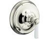 Kohler Bancroft K-T10584-4P-SN Polished Nickel Rite-Temp Pressure-Balancing Valve Trim with White Ceramic Lever Handle